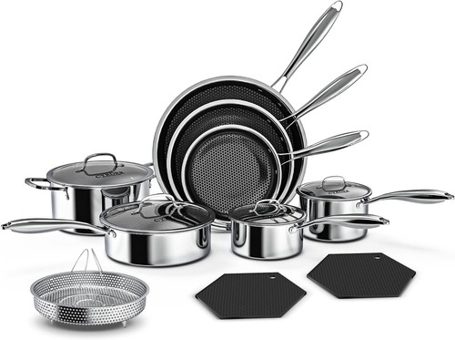 Piece nonstick hybrid hex - 14-piece,